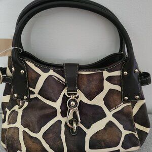 Dooney & Bourke Giraffe Lock Logo Leather Hobo Shoulder Bag